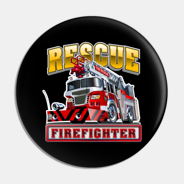 Cartoon Fire Truck Pin by Mechanik