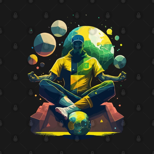 Brazil Soccer Meditating Magic Artwork by AlNoah