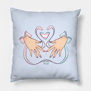 Trans Flag Ribbon Pillow