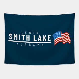 Smith Lake USA - light text Tapestry