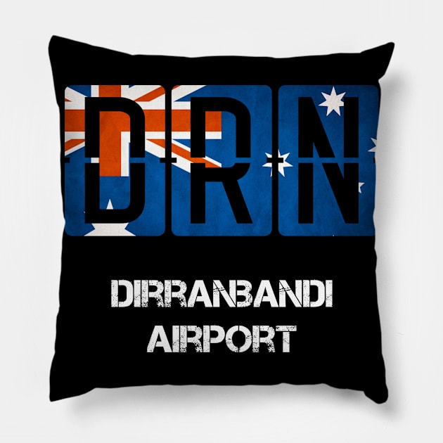 DRN Dirranbandi Airport code Pillow by Storeology