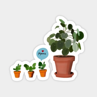 Pilea Mama and Babies Magnet