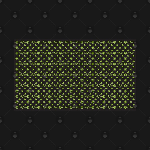 COVID 19 Pattern Black Lime by GraficBakeHouse