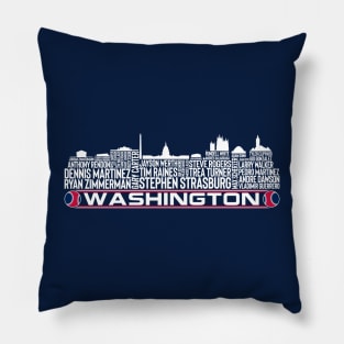 Washington Baseball Team All Time Legends, Washington D.C Skyline Pillow