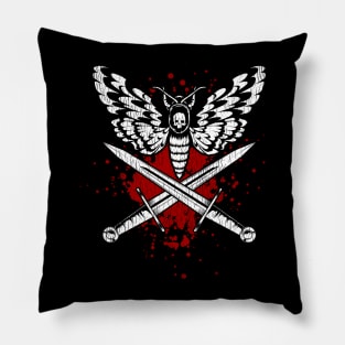 Crossed daggers with skull moth Pillow