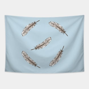 Light White Bird Feathers Tapestry