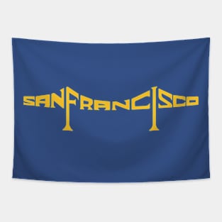 San Francisco Bridge Golden State Colors Tapestry