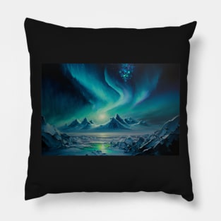 Vibrant Northern Lights Display Pillow