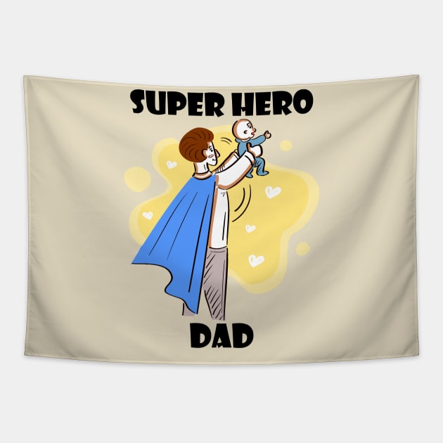 Super Hero Dad Tapestry by Linda Glits