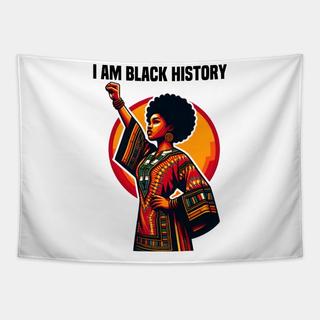 I Am Black History Month African American Tapestry by Merchweaver