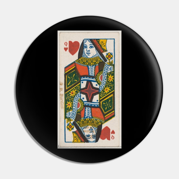 Queen of Hearts Playing Card Pin by EmoteYourself