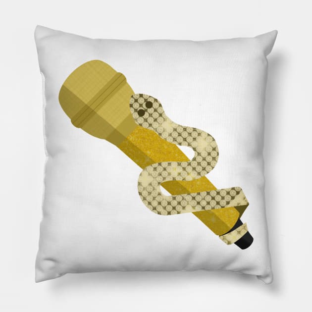 golden snake microphone reputation taylor fan art Pillow by senaeksi