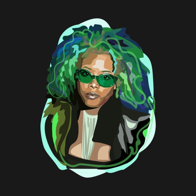 Kelis with green hair by annamckay