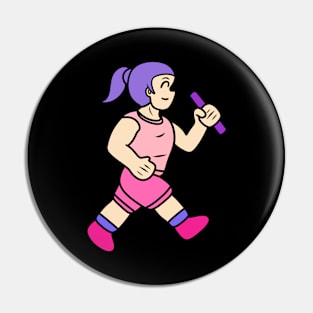 Cute track and field girl Pin