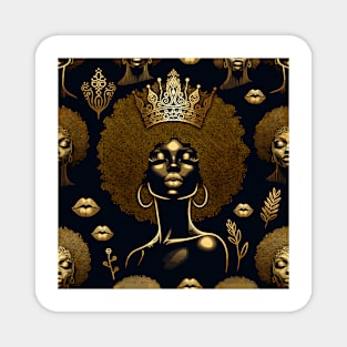 Afrocentric Queen Gold Magnet