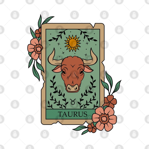 Funny Taurus Zodiac Sign - Taurus Tarot Card by LittleAna