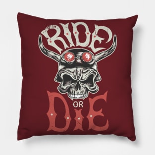 Ride Or Die Biker Pillow