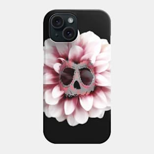 Pink Dahlia Skull Flower Phone Case