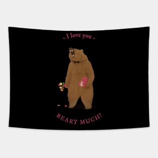 Bear in love Tapestry