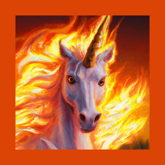 Unicorn Emerges From a Mystic Fire by Star Scrunch