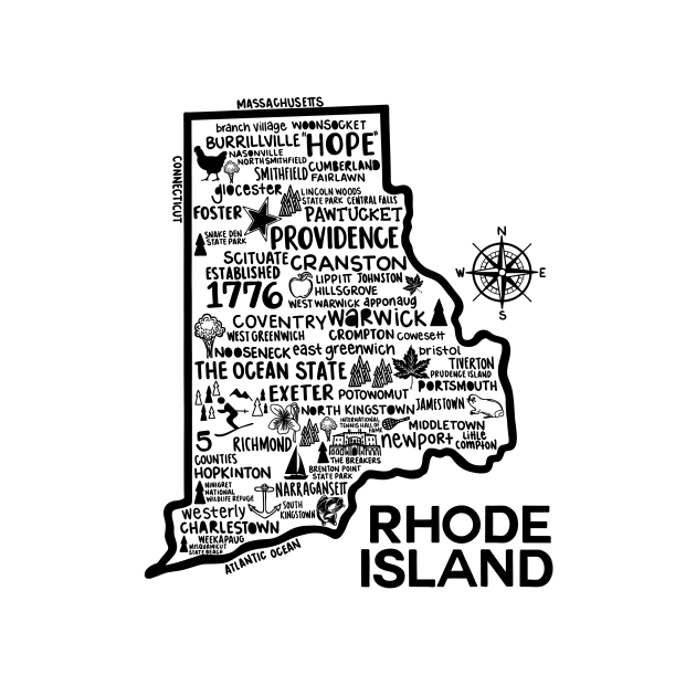 Rhode Island Map by fiberandgloss