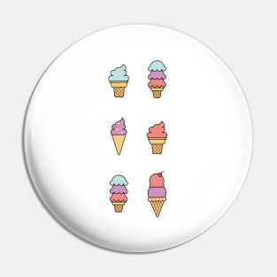 Summer Ice Cream Cone Pattern Pin