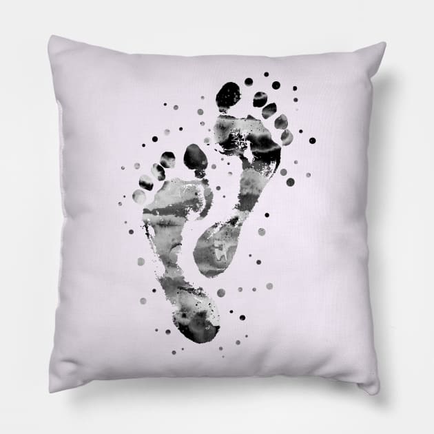 Footprint Pillow by RosaliArt