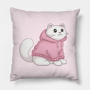 Cute White Cat Pillow