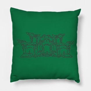 Black on Green Geoglyph 2 (Totk) Pillow