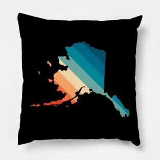 Alaska State Retro Map Pillow