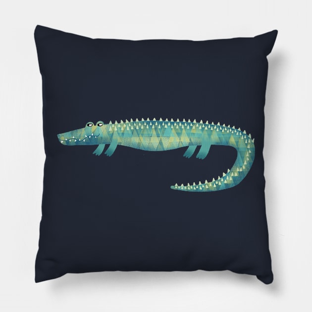 Alligator or Crocodile Pillow by NicSquirrell