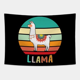 Vintage Retro Llama Tapestry