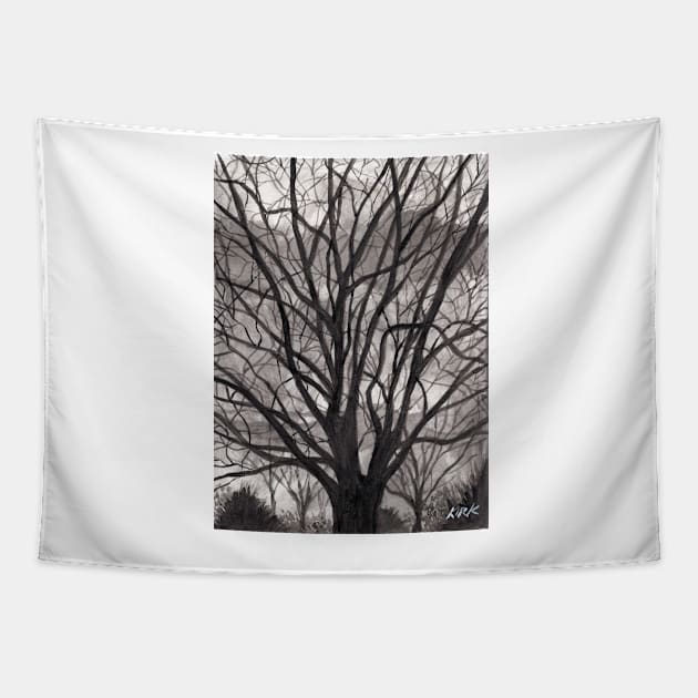 Evening Trees Tapestry by jerrykirk