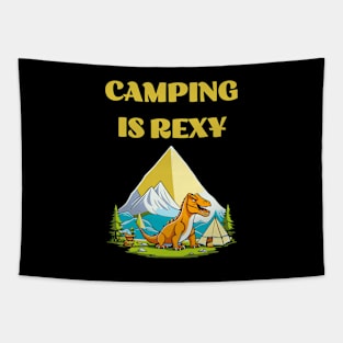 Camping is Rexy Dino Tapestry