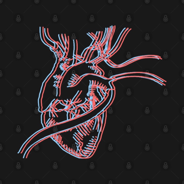 3D heart pocket tee by Art by Lex