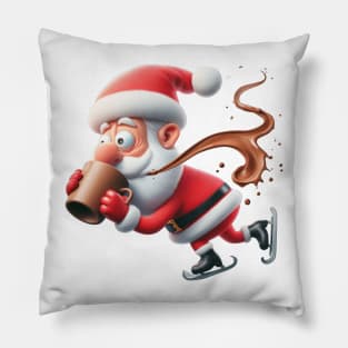 Santa's Extreme Coffee Run Pillow