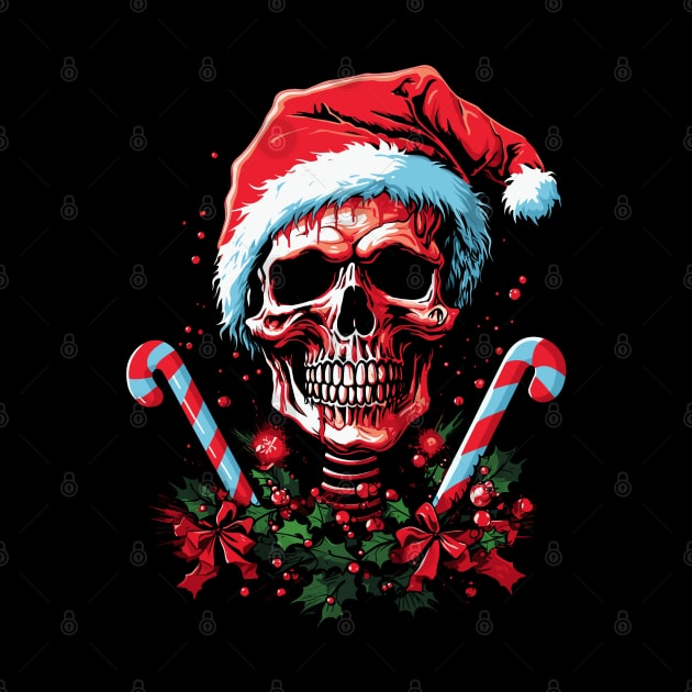 christmas skull santa scary design by legend