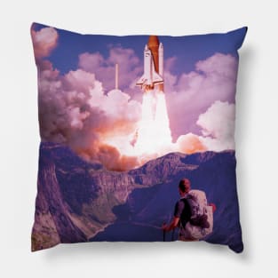 Space To The Moon Galaxy Pillow