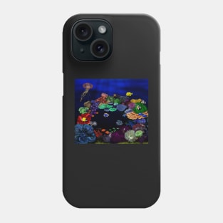 Colorful Coral & Fish Reef Art Phone Case