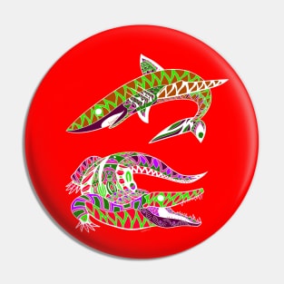 king of the wild the shark and the alligator Pin