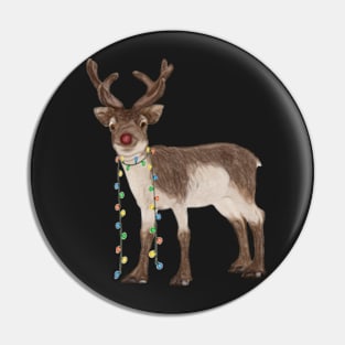 Red Nosed Reindeer Art Pin