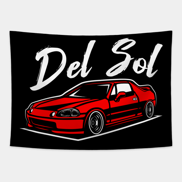 JDM Red Del Sol Legend Vintage Style Tapestry by GoldenTuners