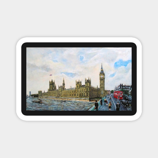 Palace of Westminster and Westminster Bridge. Magnet by MackenzieTar