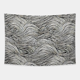 Scribbly waves Tapestry