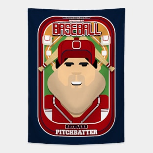 Baseball Red White Blue - Rhubarb Pitchbatter - Victor version Tapestry