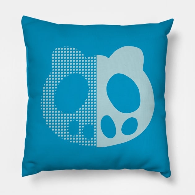 C CONTROL - The Money and Soul of Possibility - Kimimaro Yoga Hoodie Logo Design (Blue Graphic in Half Solid and Half Halftone) Pillow by Animangapoi