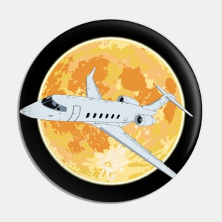 Bombardier Challenger 350 Jet Orange Full Moon Pin