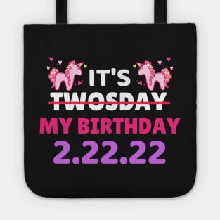 It's Twosday My Birthday 2-22-22, Cool Twosday Birthday Unicorn Tote