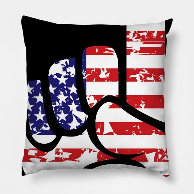 USA American Flag ASL Sign Language 4th Of July Shirt Gifts Pillow by Kaileymahoney
