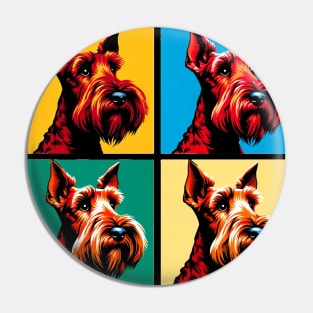 Irish Terrier Dog Pop Art - Dog Lovers Pin